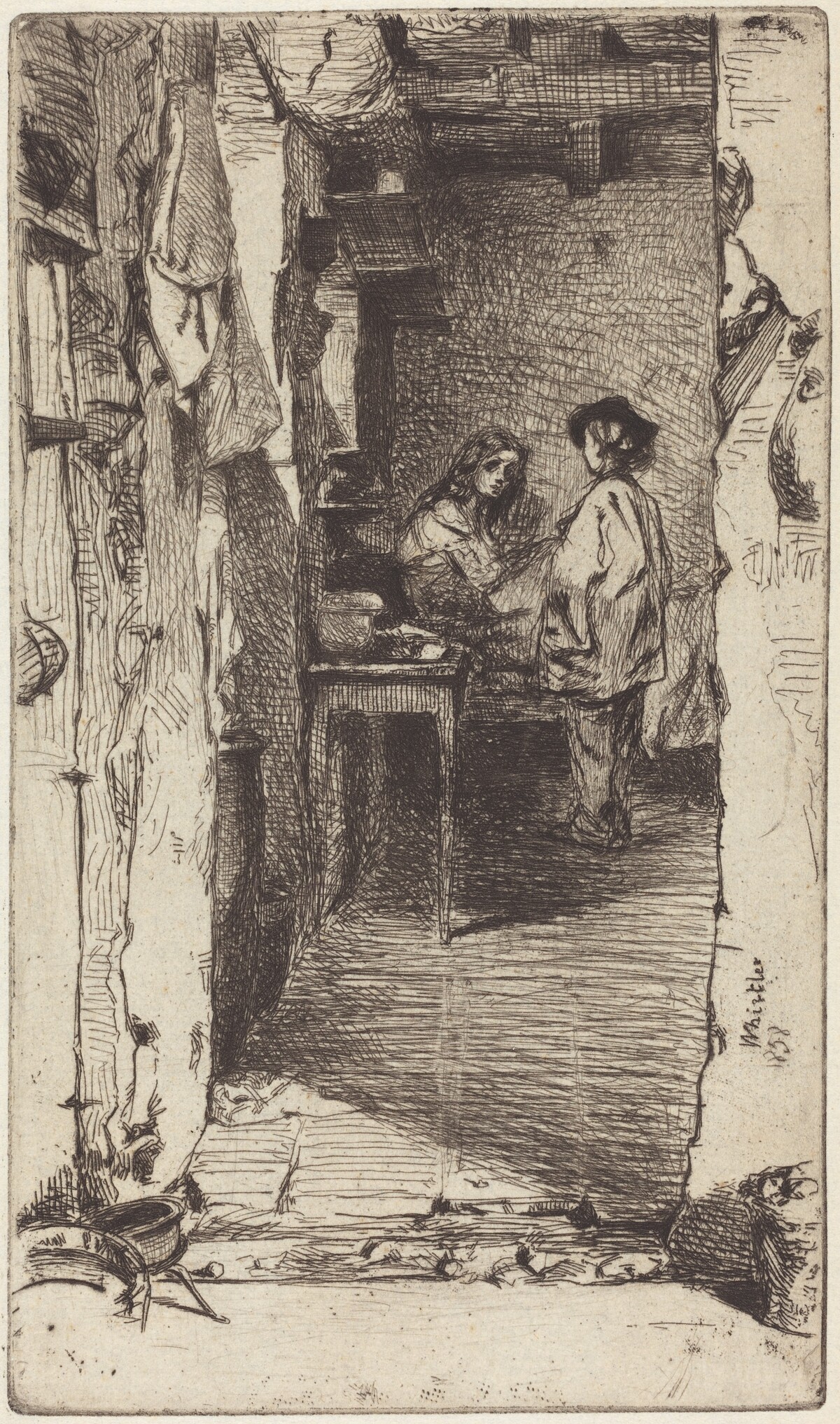 Rag Pickers, Quartier Mouffetard, Paris by James McNeill Whistler