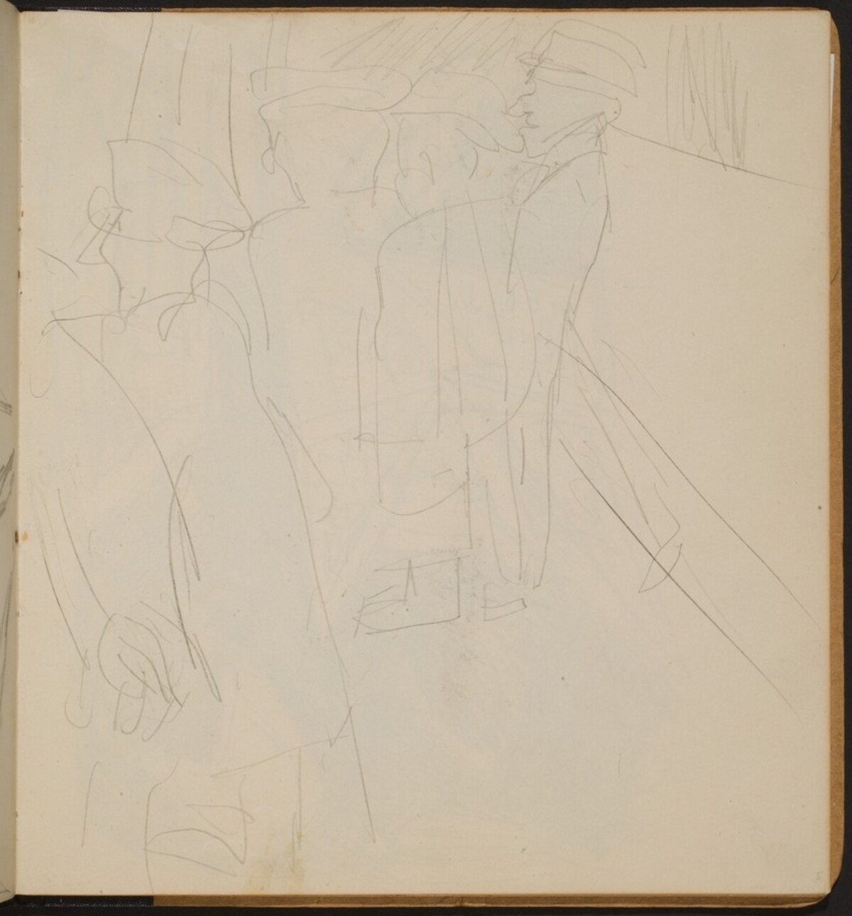 Straßenszene mit Passante  (Figures Walking on t he Street) [p. 5] by Max Beckmann