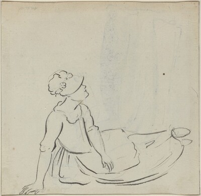 Girl with a Bonnet Reclining [verso]