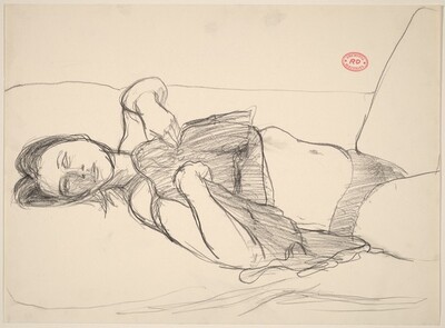 Untitled [reclining woman in undergarments]