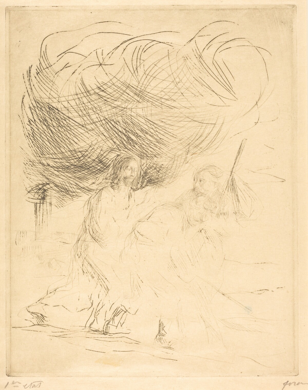 La route d'Emmaüs (2e planche) (The Road to Emmaus) (second plate) by Jean-Louis Forain