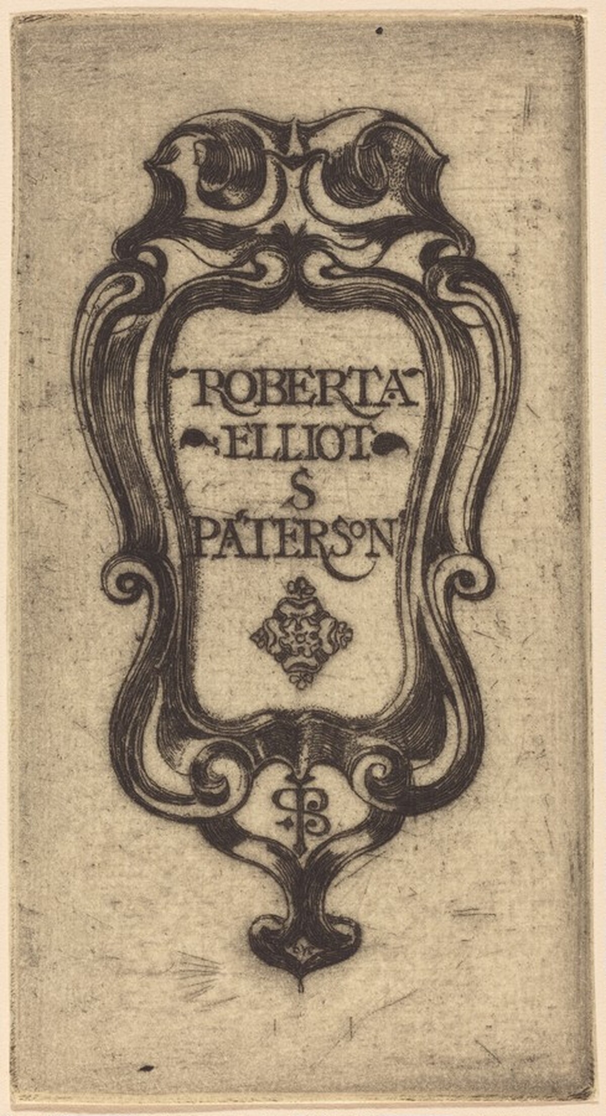 Bookplate of Roberta Elliot S. Paterson by David Young Cameron