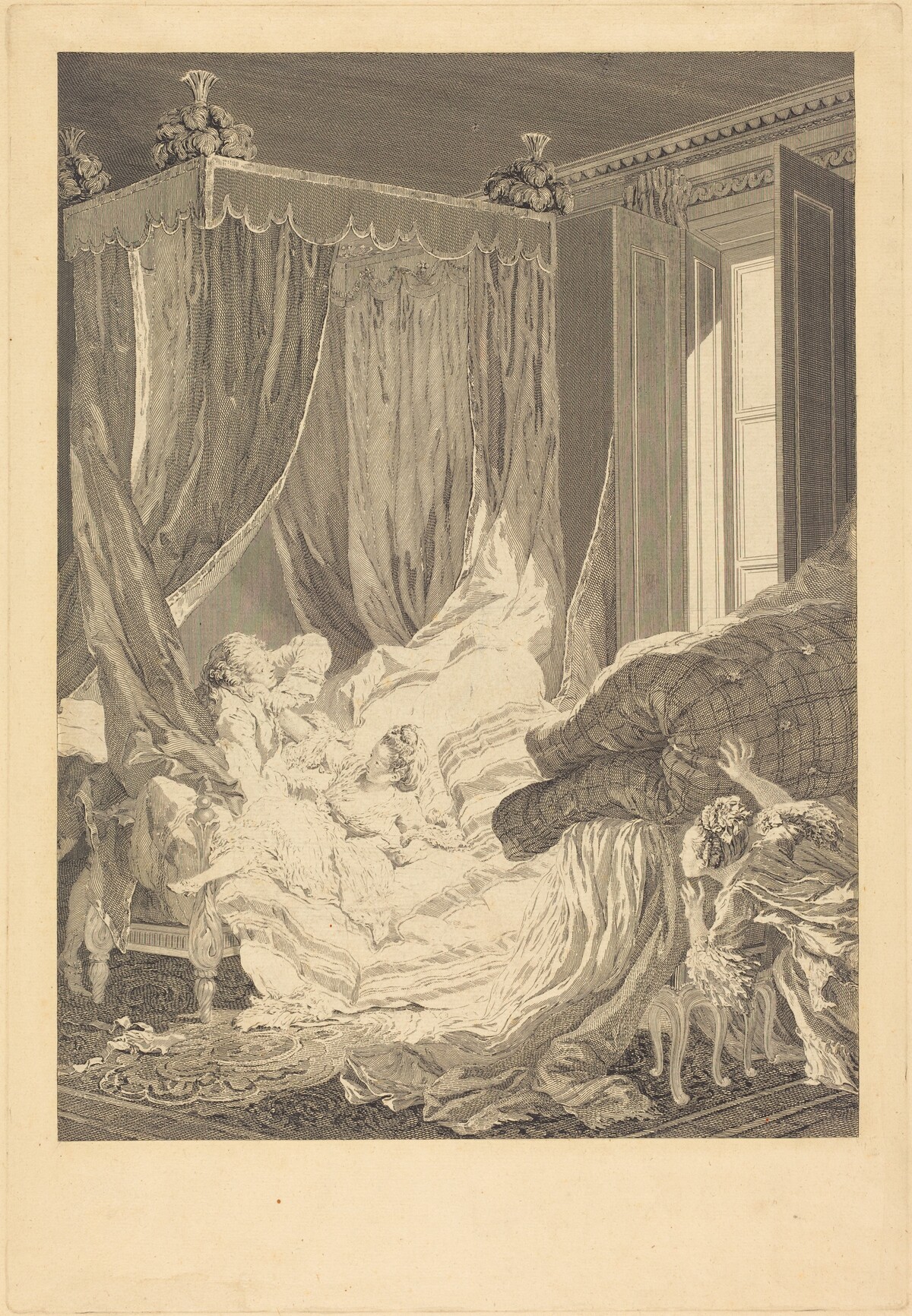 L'Epouse indiscrete by Nicolas Delaunay after Pierre-Antoine Baudouin