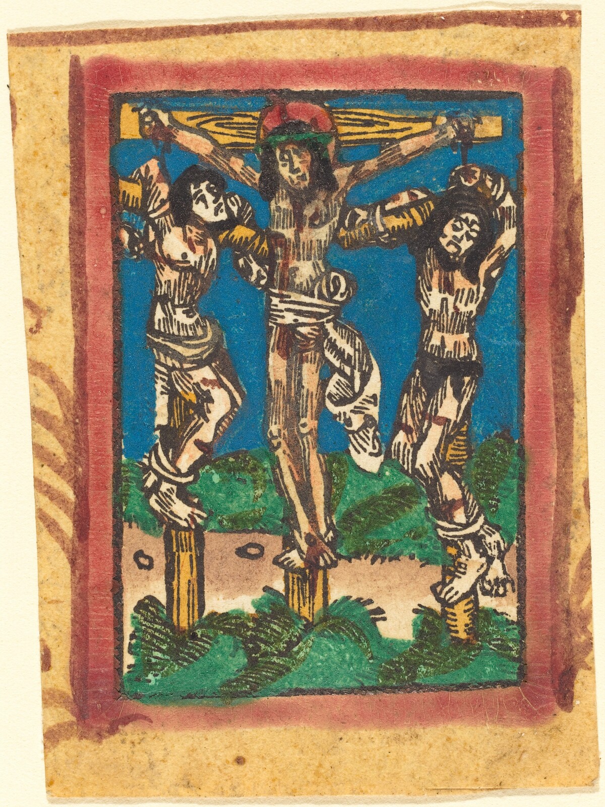 Christ on the Cross between the Two Thieves by German 15th Century