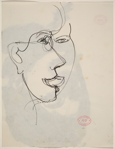 Untitled [head seen simultaneously from two points of view] [verso]