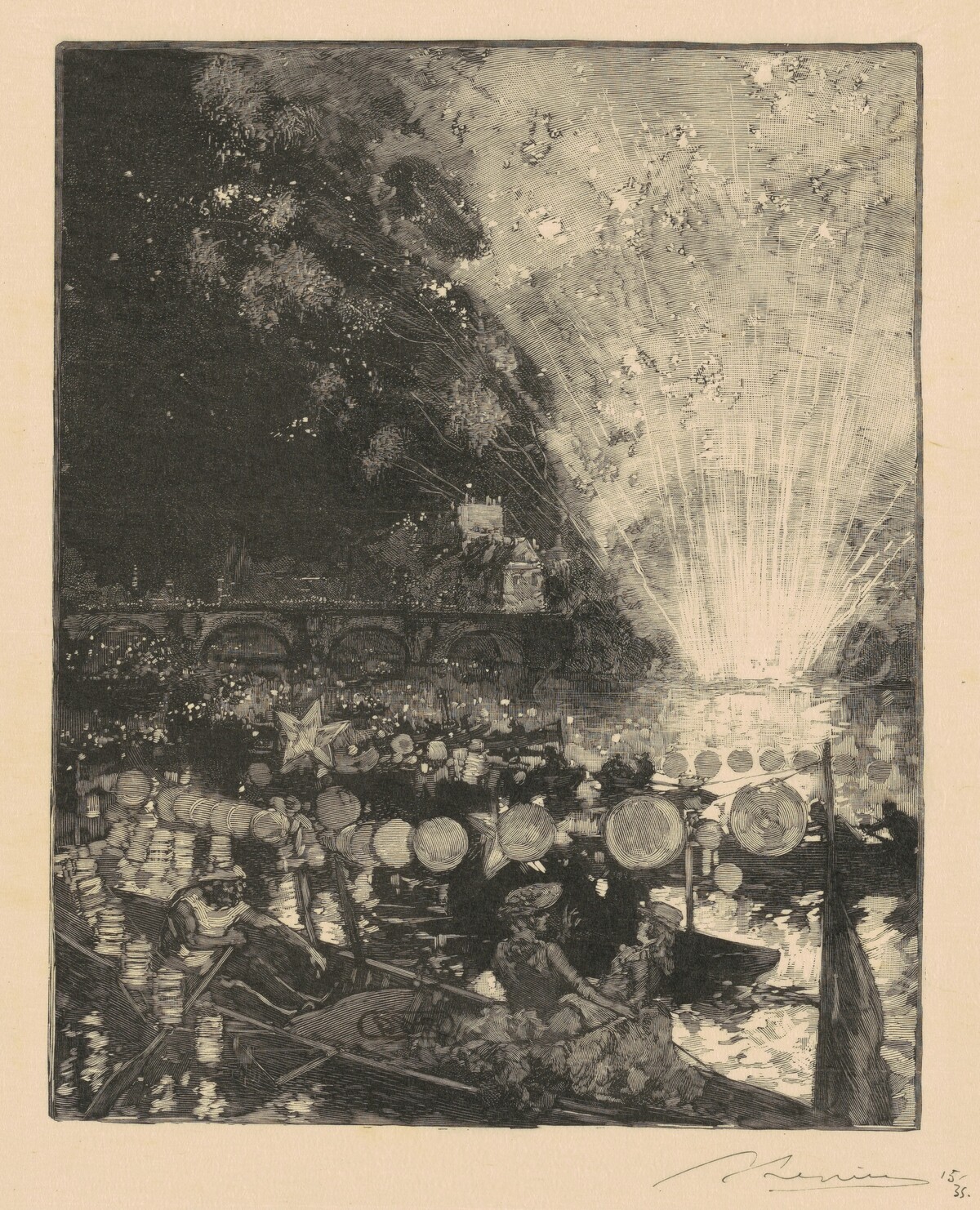 Fete Venetienne sur la Seine by Auguste Lepère