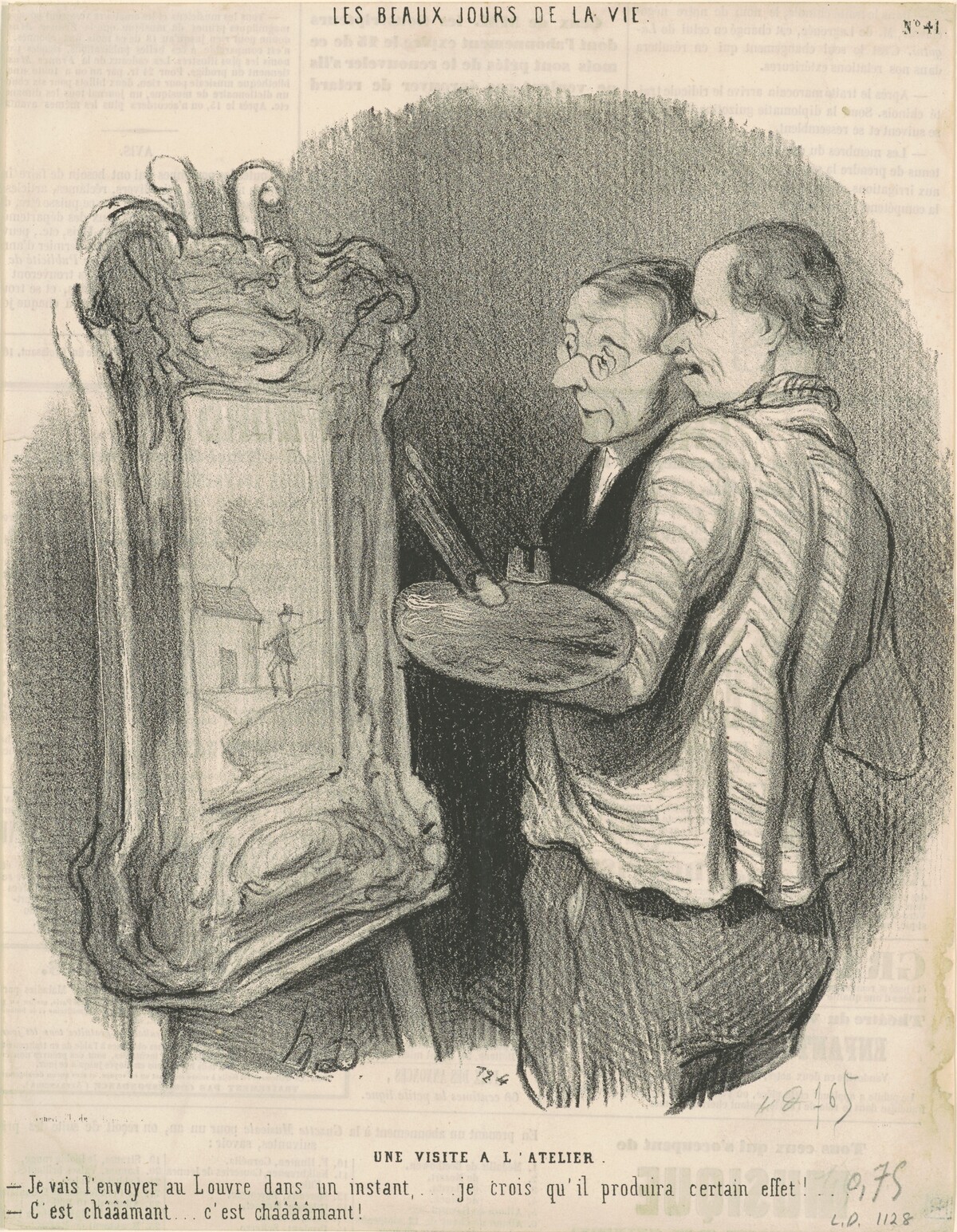 Une visite a l'atelier by Honoré Daumier