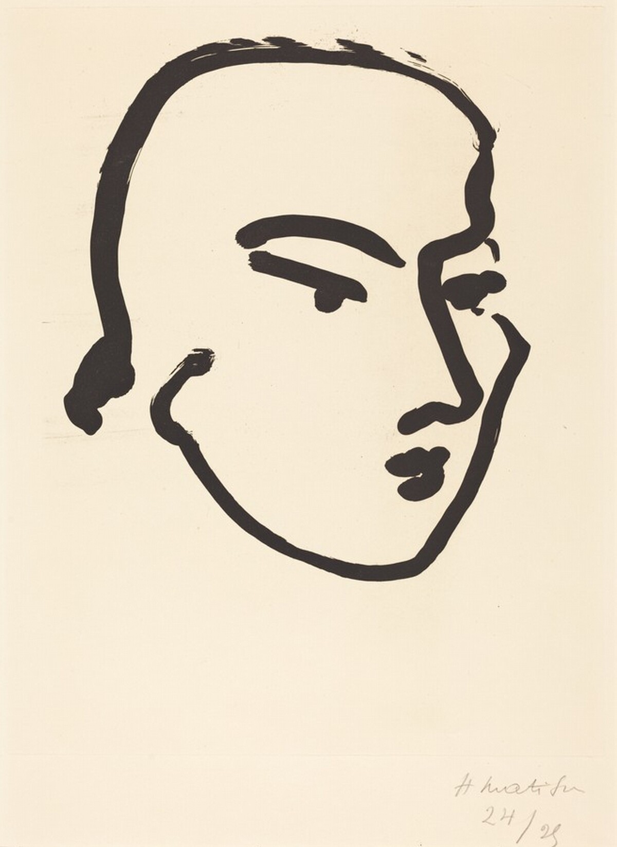 Nadia - Face with Slanted Eyes (Nadia - Visage aux yeux obliques) by Henri Matisse