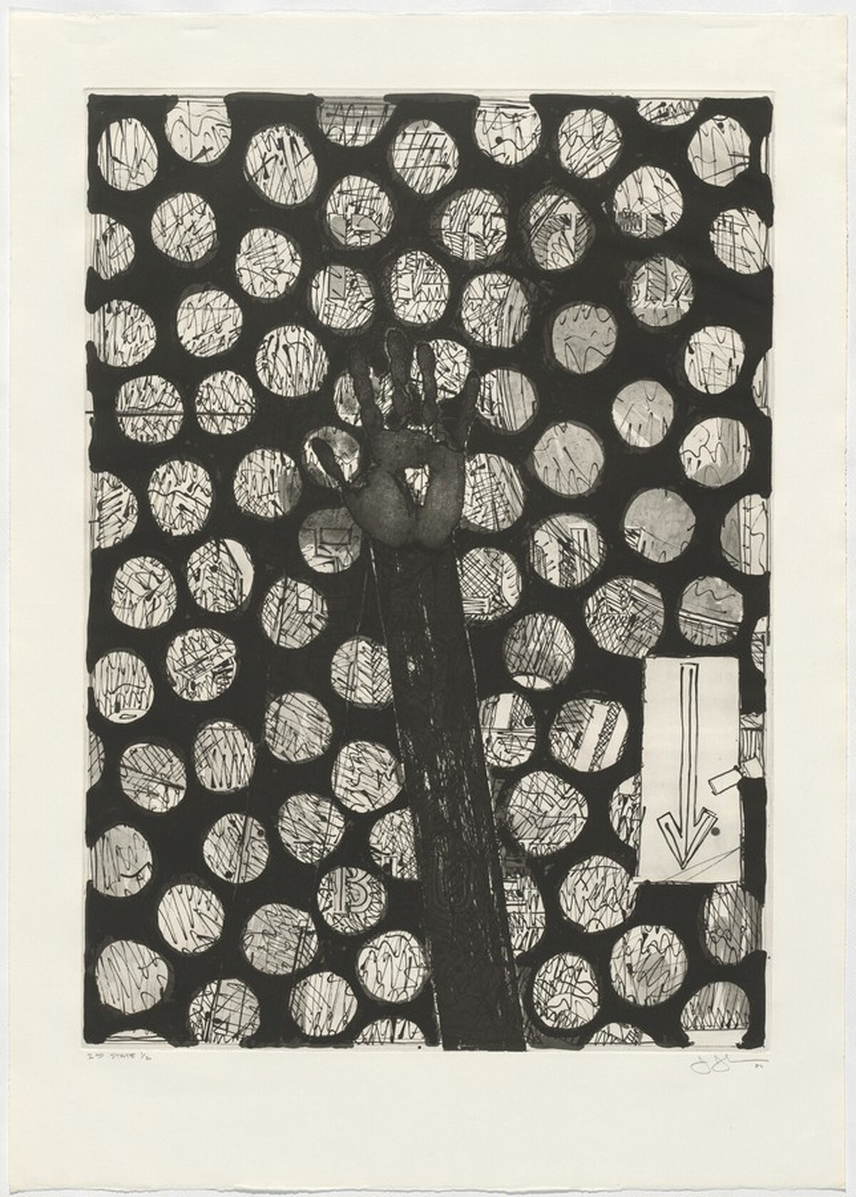 Untitled (Yellow) [state proof of 2nd state] by Jasper Johns