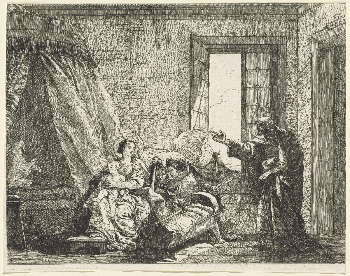 Joseph Relays to Mary God's Command to Flee by Giovanni Domenico Tiepolo