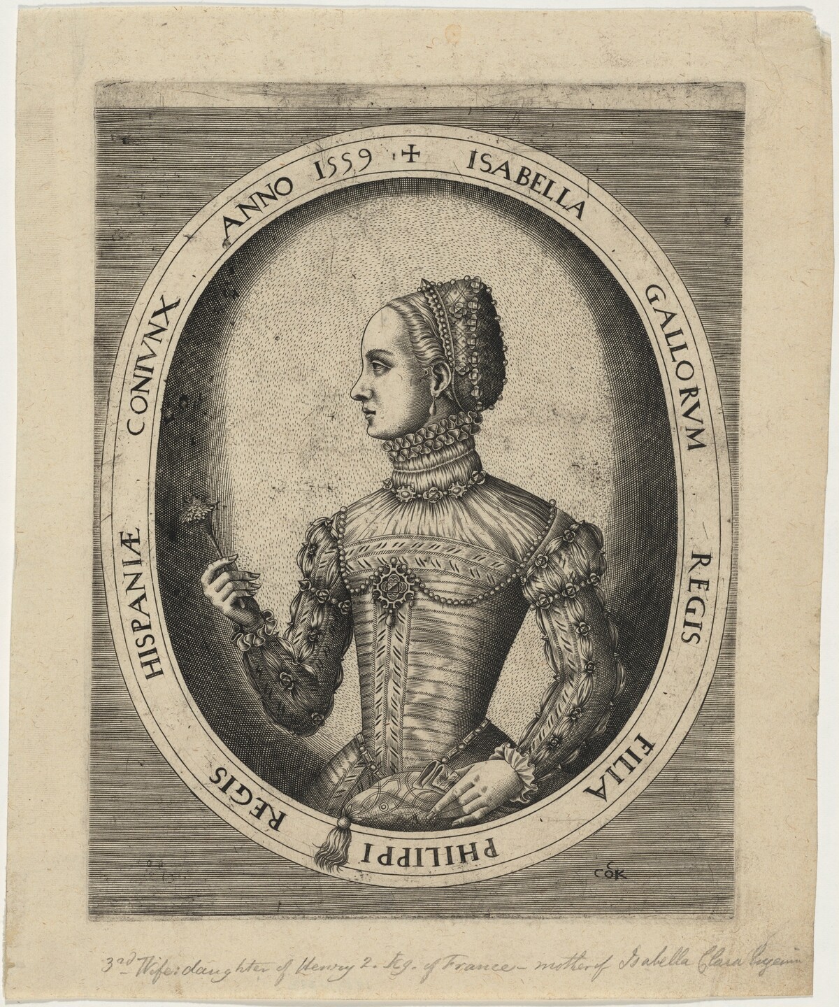 Isabella, Third Wife of Philip II of Spain by Hieronymus Cock (publisher)