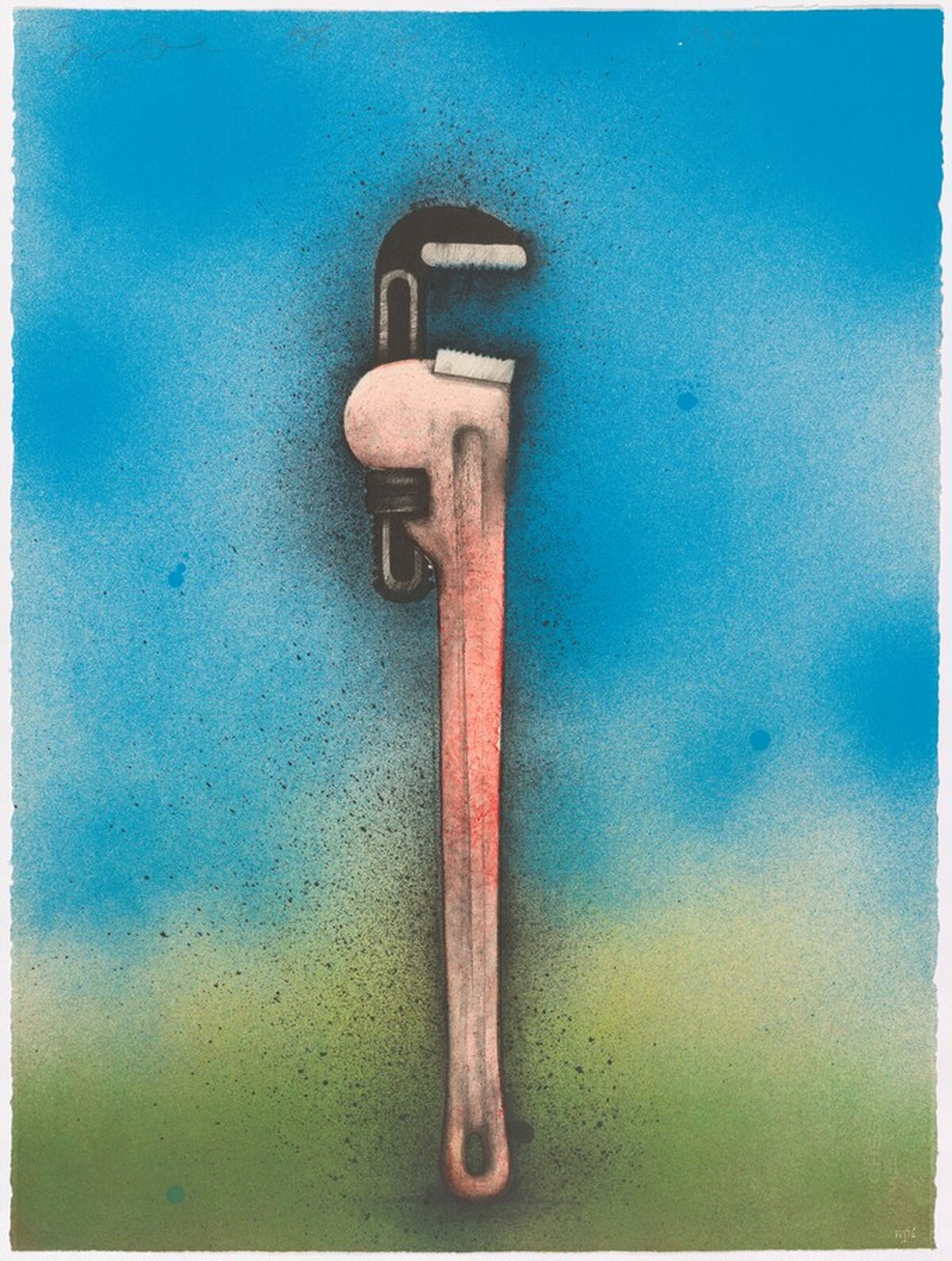Big Red Wrench in a Landscape by Jim Dine