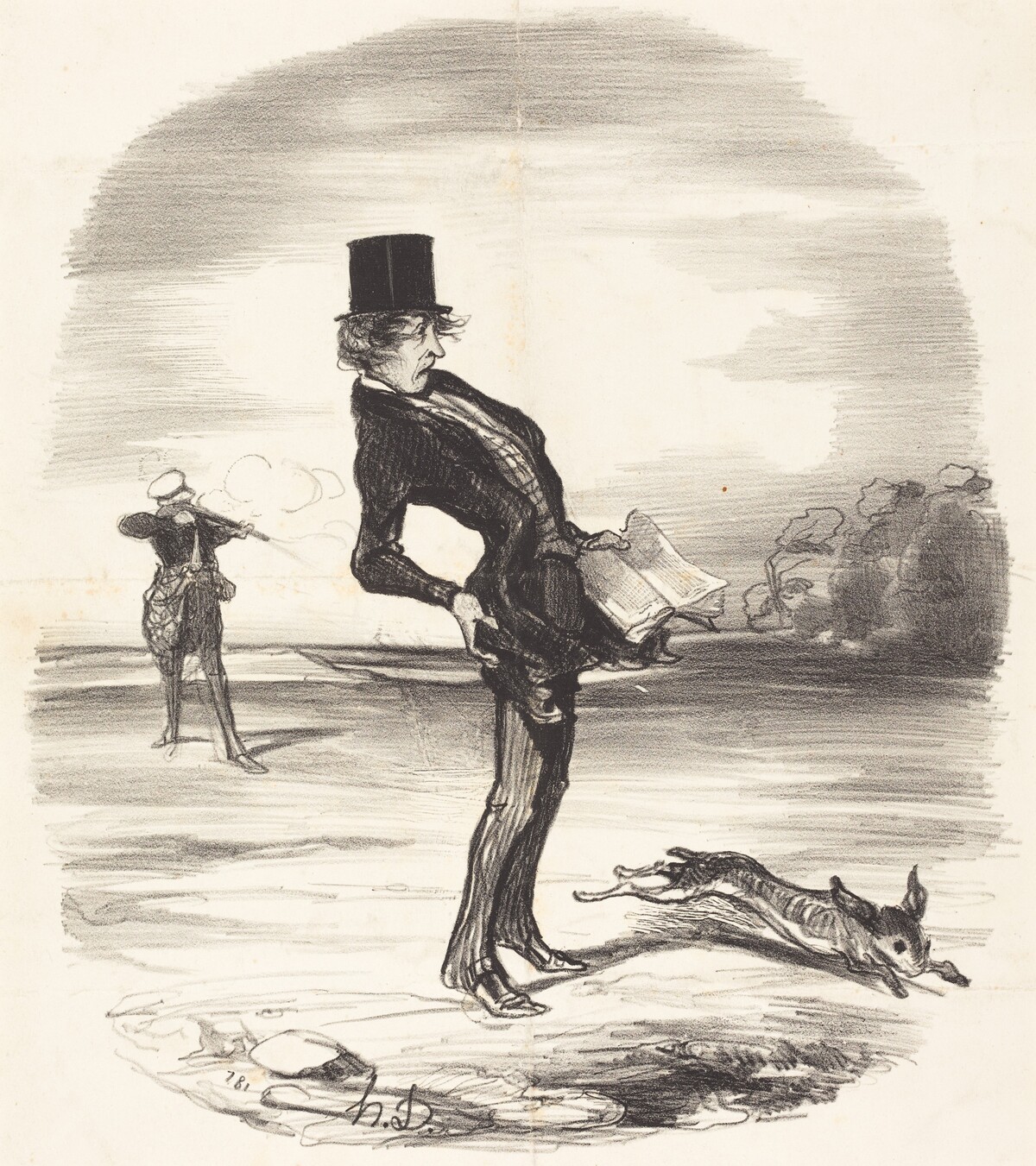 Une Charge déplacée by Honoré Daumier