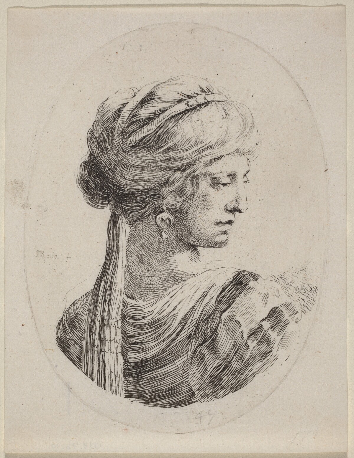 Sultaness in a Veiled Turban, Seen from Behind by Stefano Della Bella