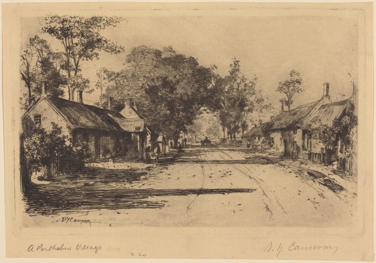 A Perthshire Village by David Young Cameron