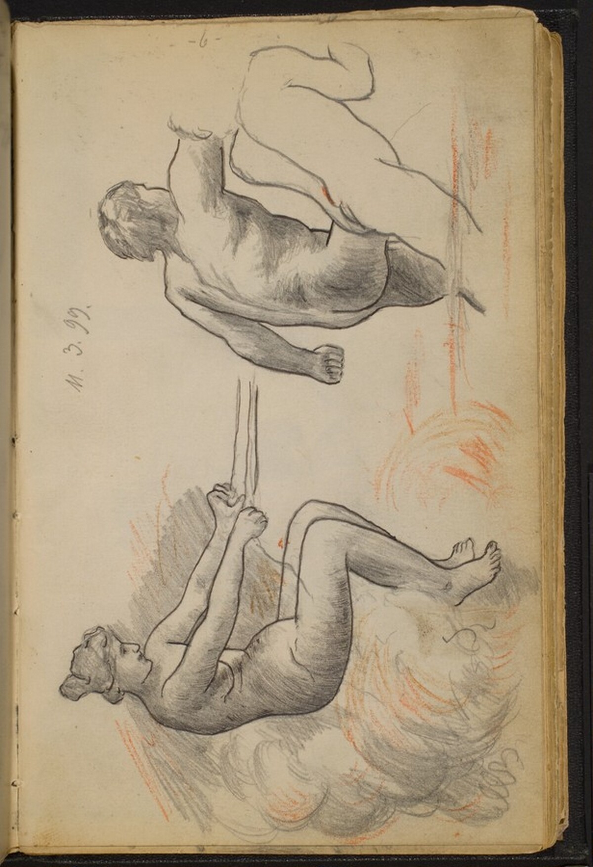 Study of Nude Figures in Clouds by Max Beckmann