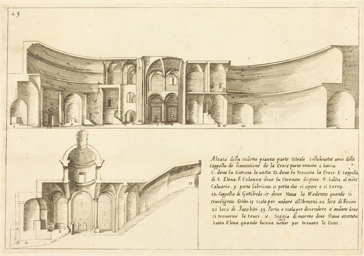 Elevation of the Chapel of the Invention of the Cross by Jacques Callot