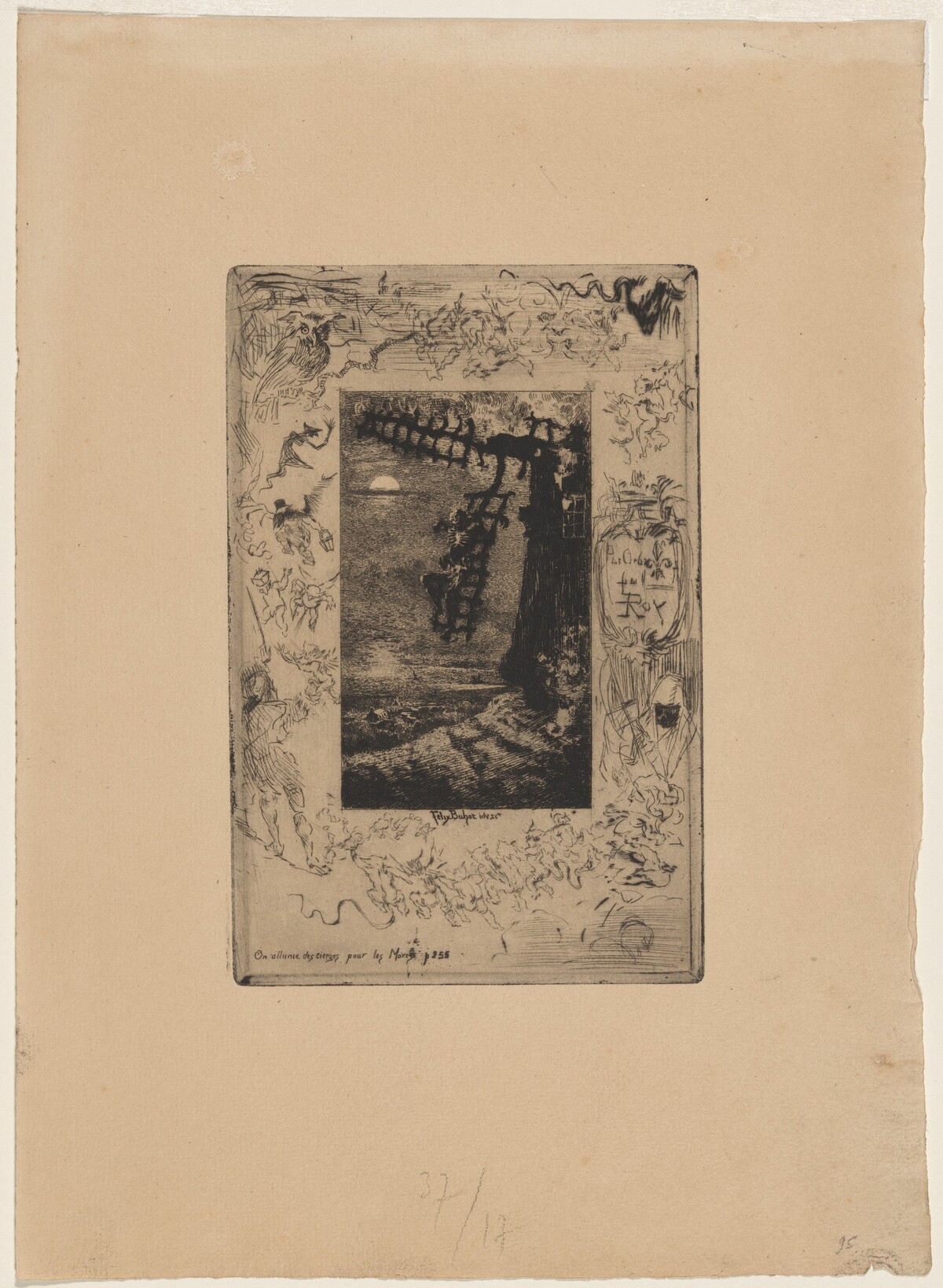 On allume des cierges... by Félix-Hilaire Buhot