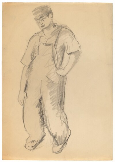 Young Boy in Overalls