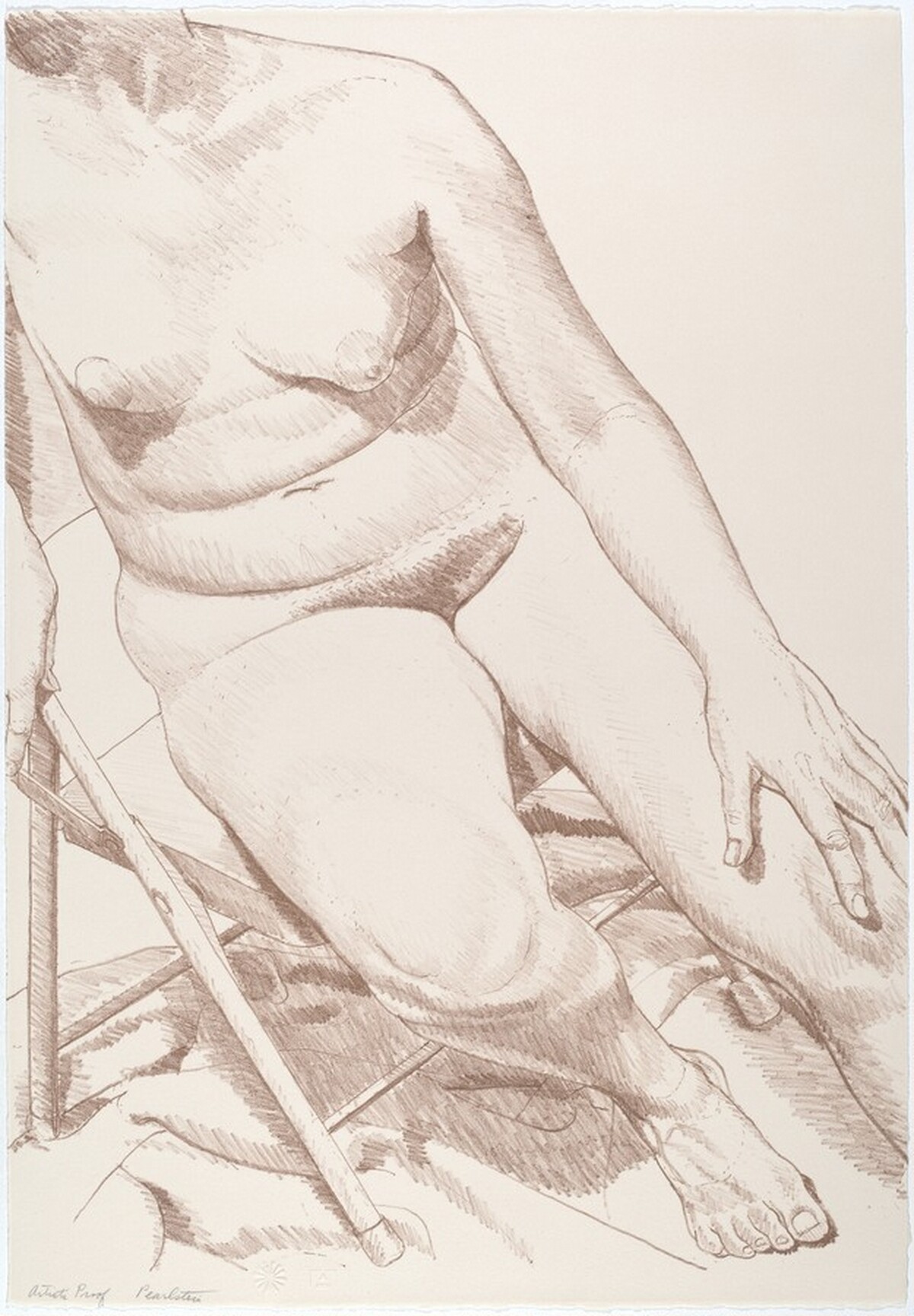 Nude on Folding Stool by Philip Pearlstein