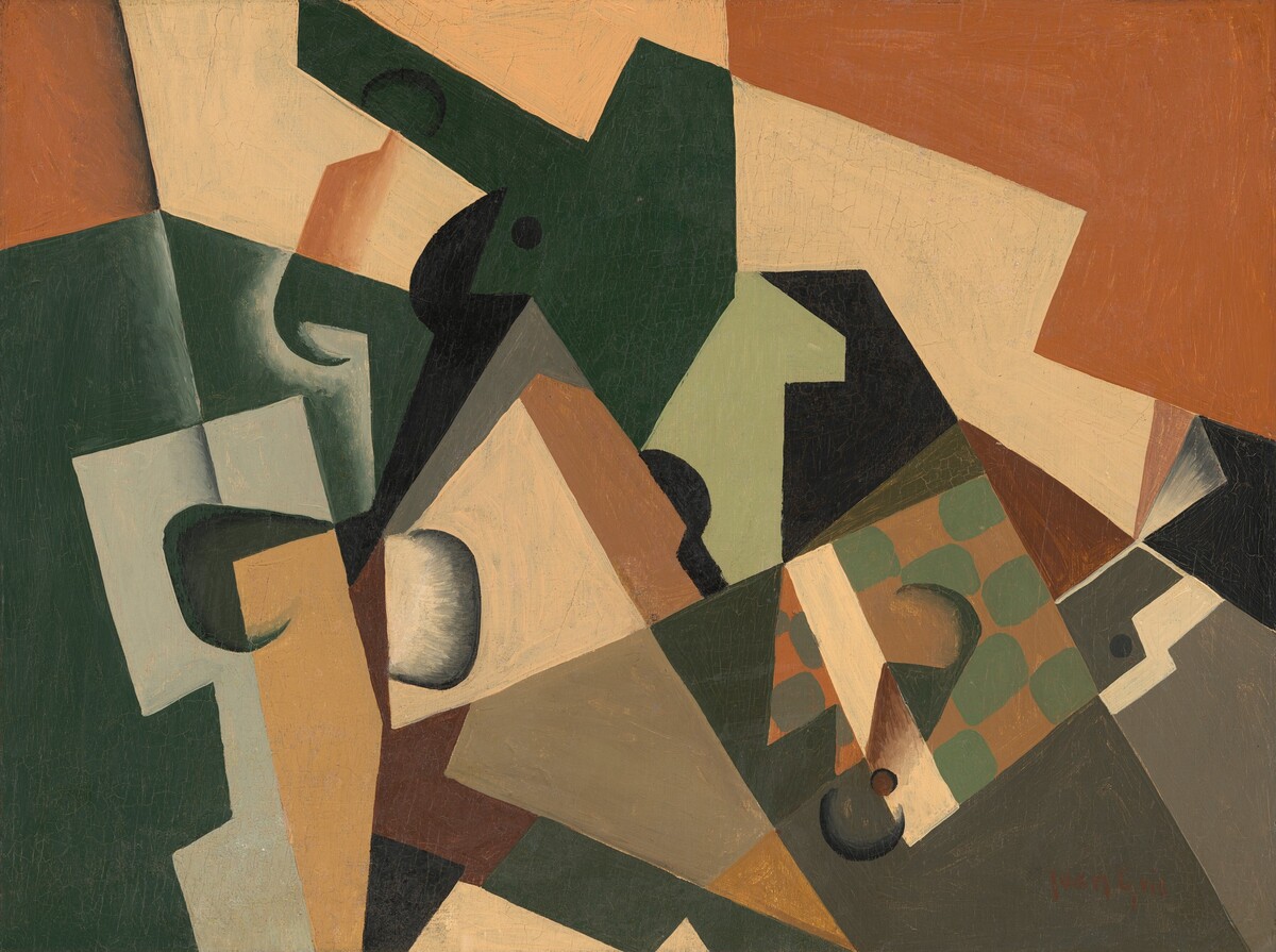 Glass and Checkerboard by Juan Gris