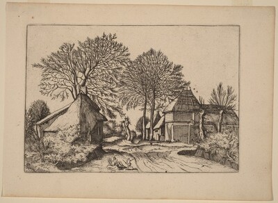 Road with Barn and Cottages