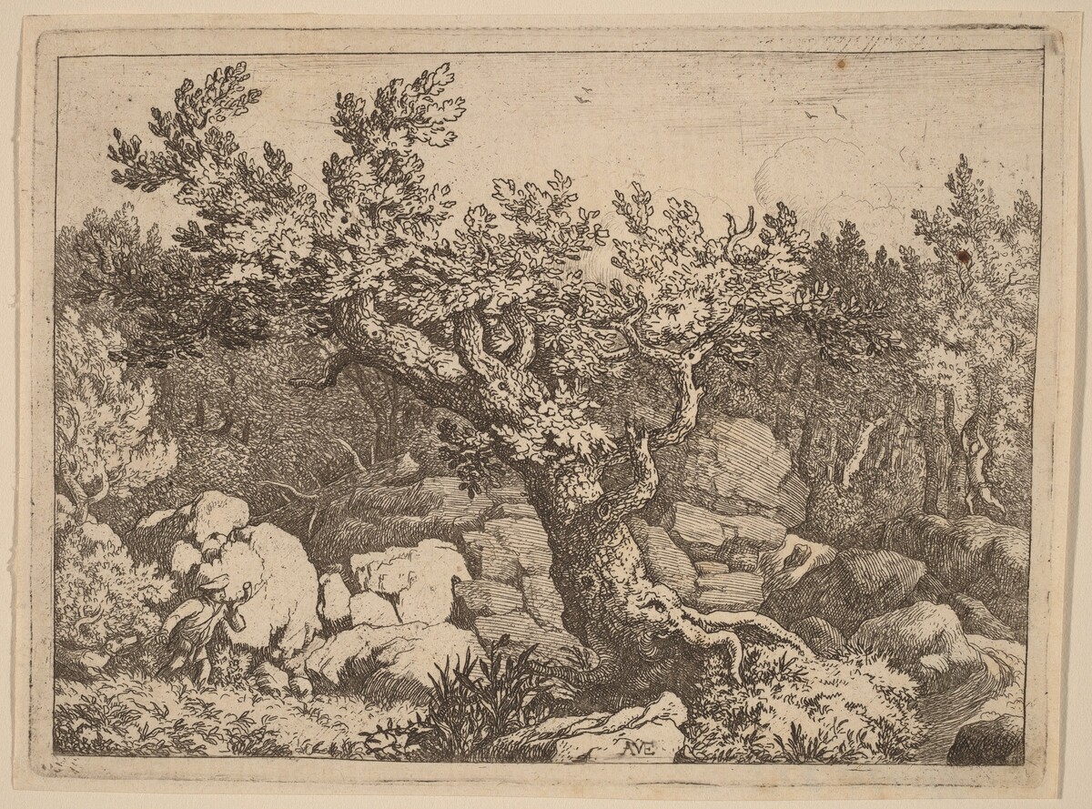 Sportsman near a Large Tree by Allart van Everdingen
