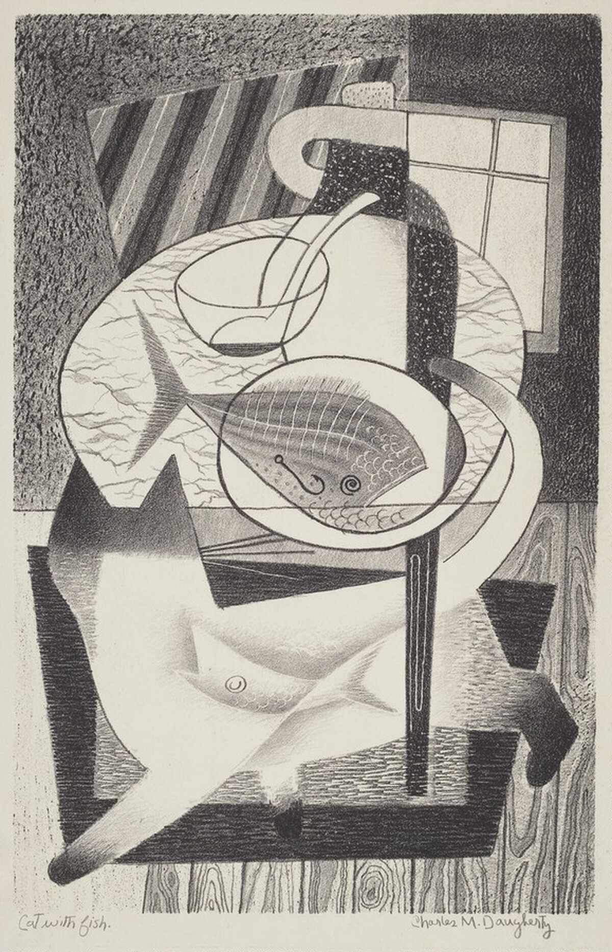 Cat with Fish by Charles Michael Daugherty