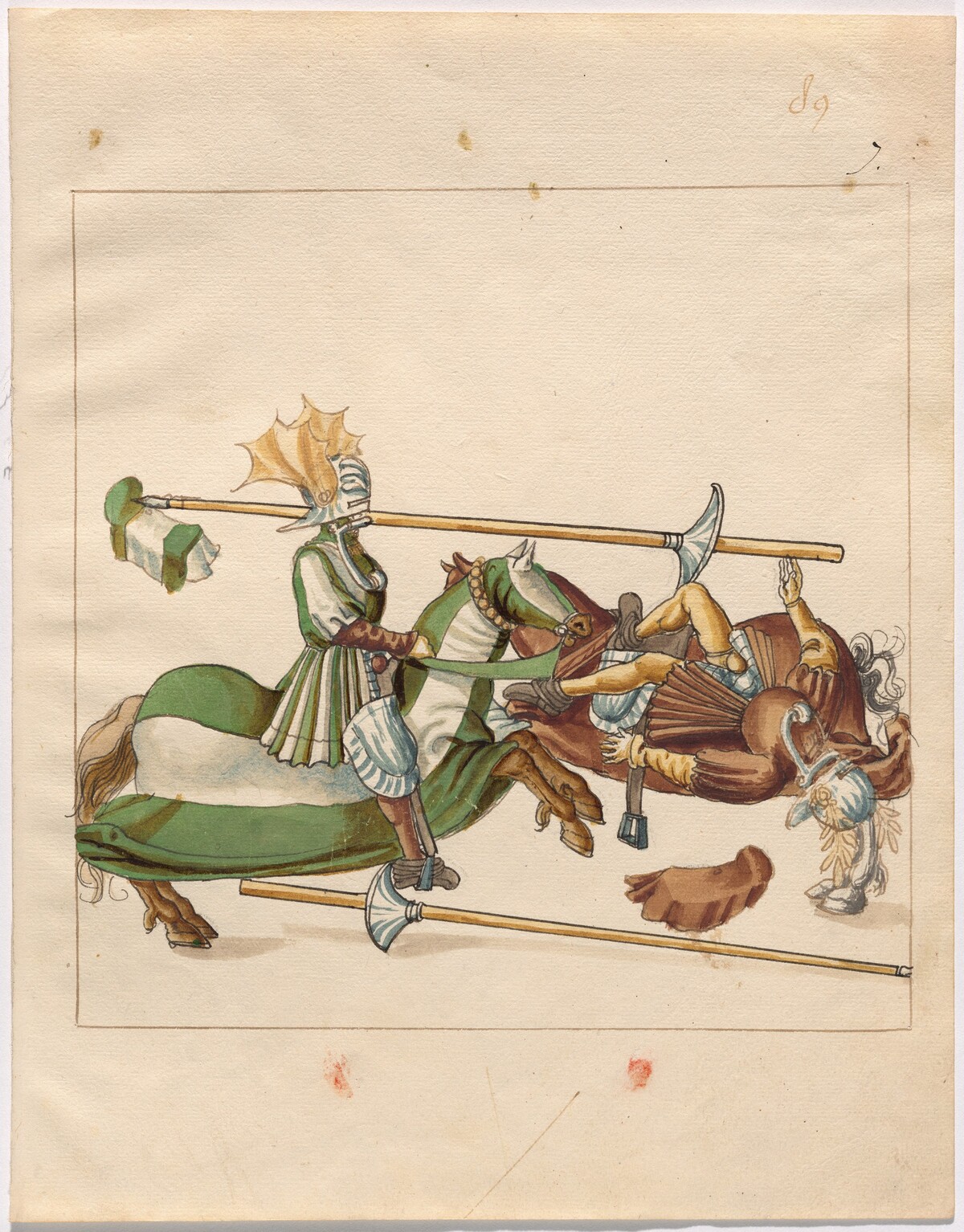 Mock Joust of War with Flying Shields and Without Bevors by German 16th Century