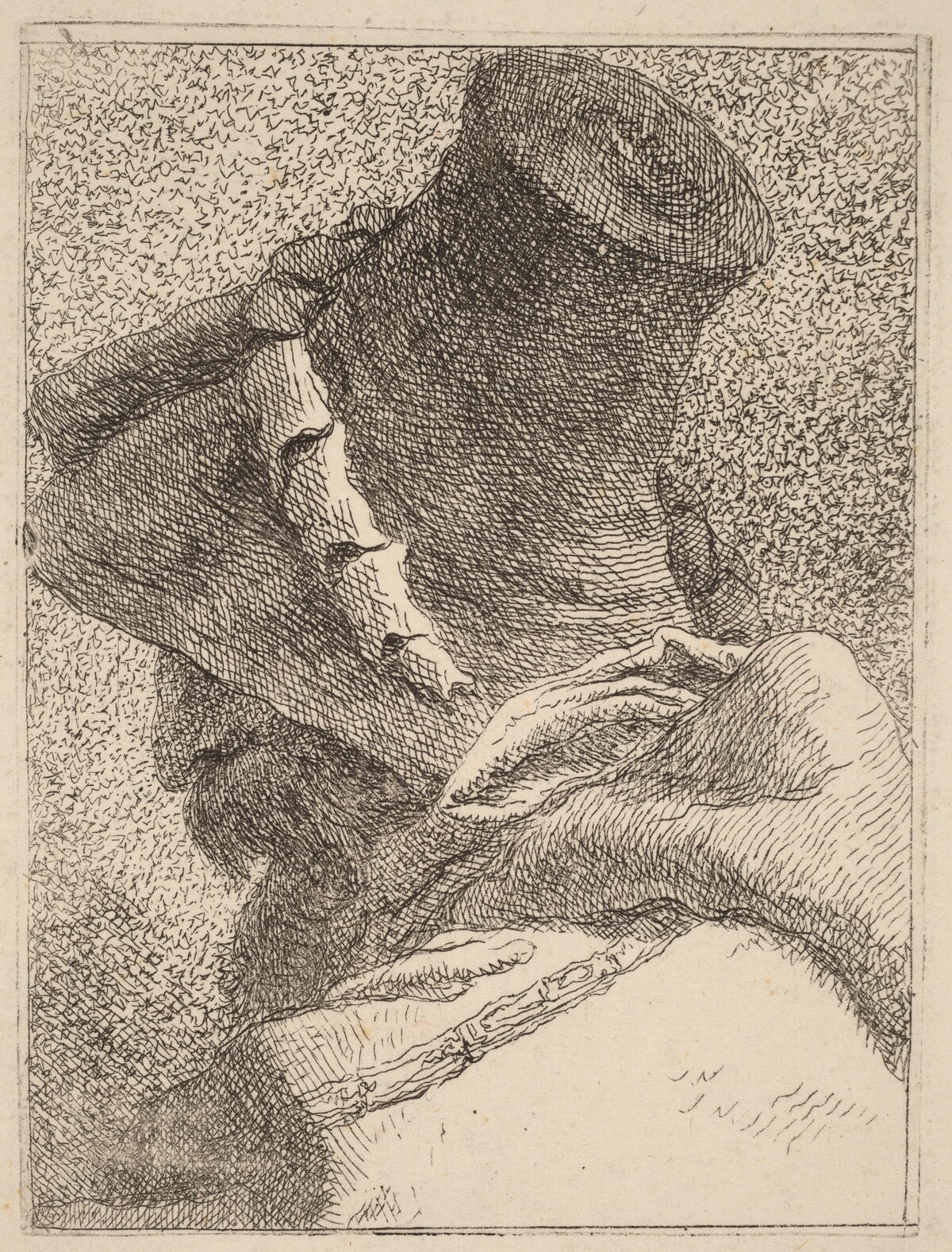 Profile of an Old Man with a Hat by Giovanni Domenico Tiepolo