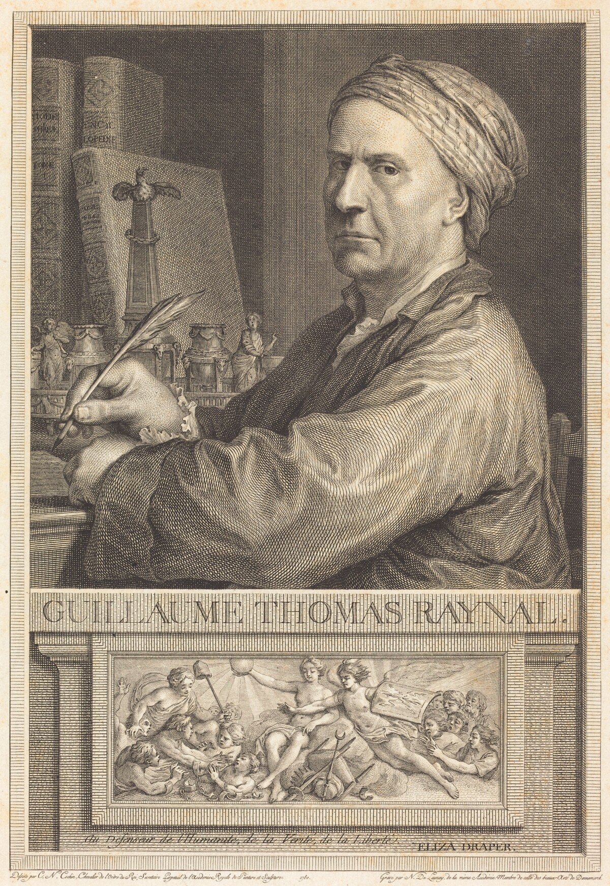 Guillaume Thomas Raynal by Nicolas Delaunay after Charles-Nicolas Cochin II
