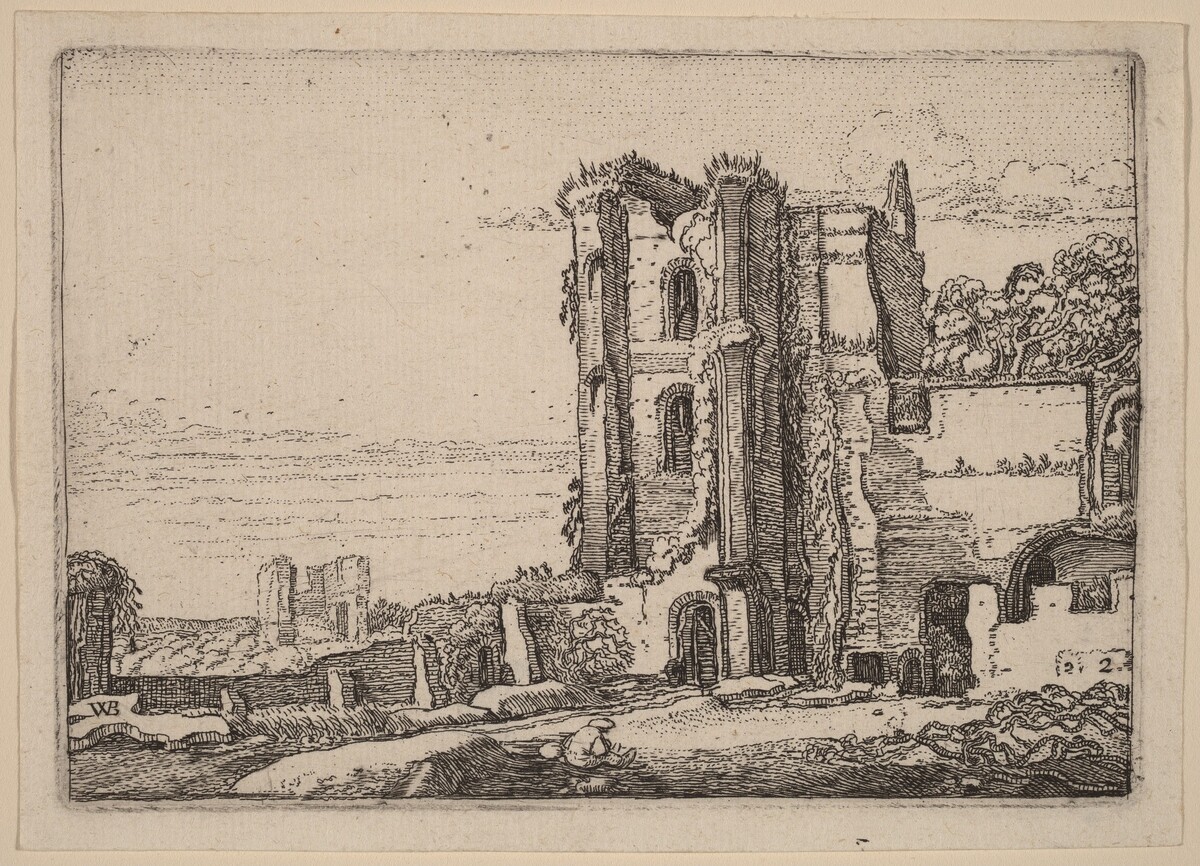 Ruined Tower Right of Center by Willem Buytewech