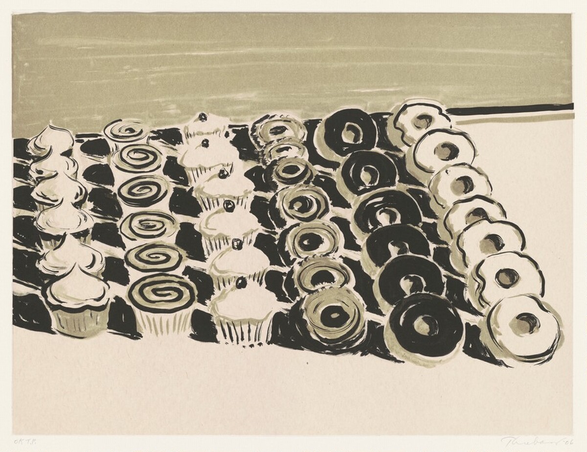 Dark Cupcakes and Donuts by Wayne Thiebaud