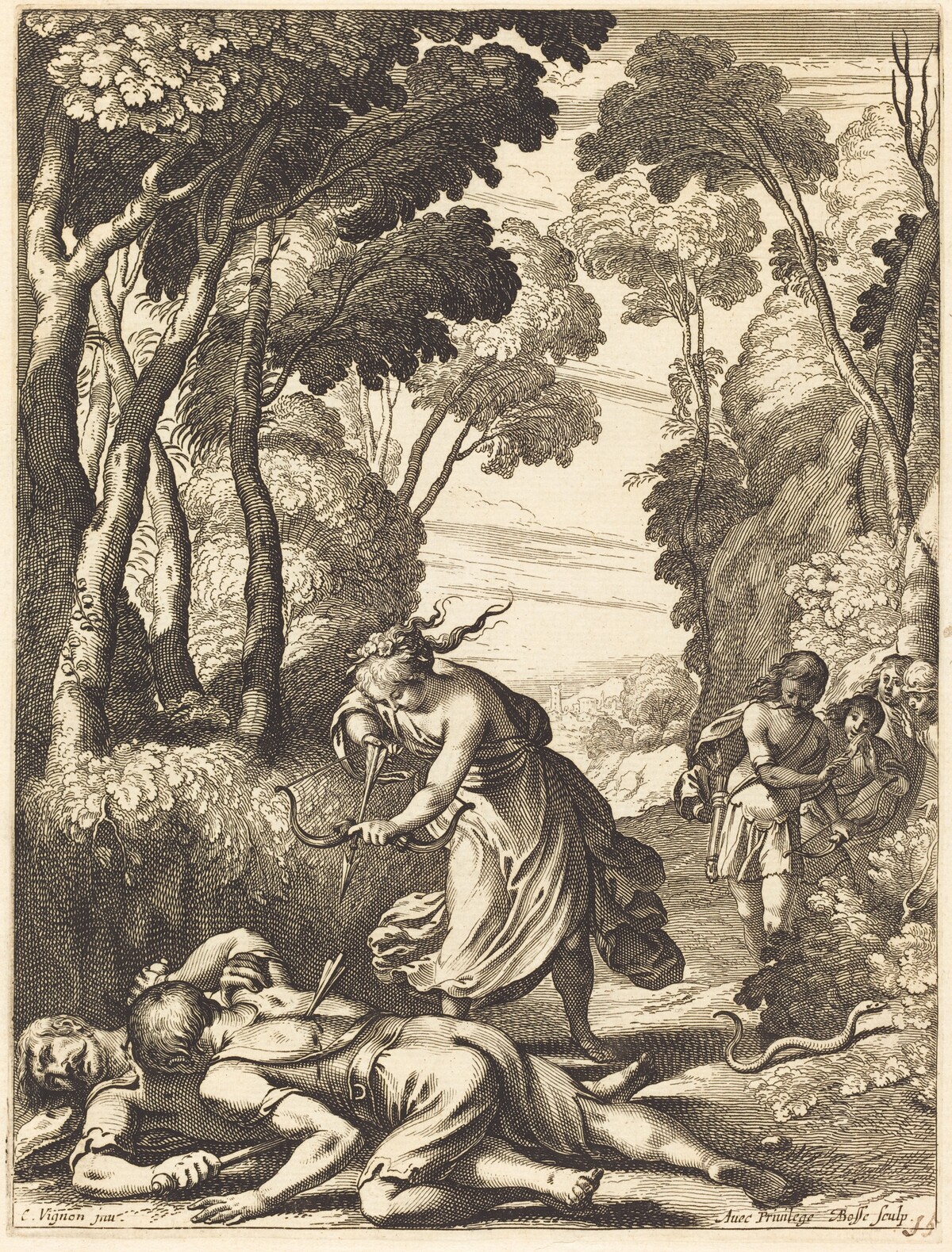 Illustration to Jean Desmarets' "L'Ariane" by Abraham Bosse after Claude Vignon