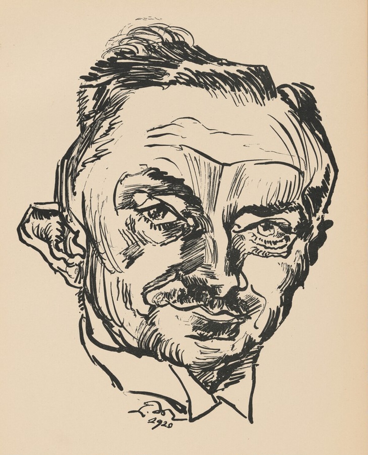 Bildnis Dr. Victor Heinrich Klinkhardt (III) (Portrait of Dr. Victor Heinrich Klinkhardt [III]) from Deutsche Graphiker der Gegenwart (German Printmakers of Our Time) by Ludwig Meidner