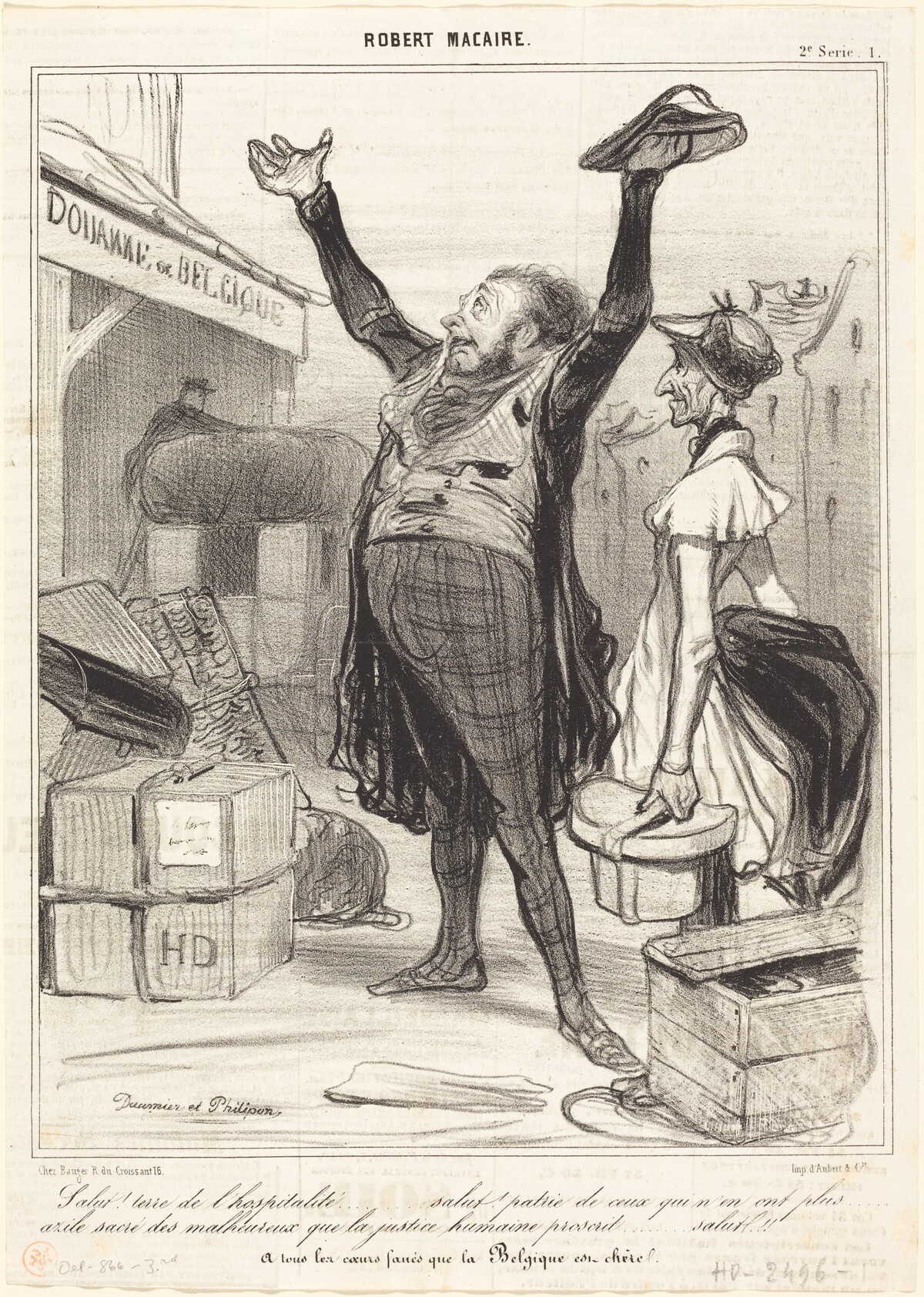 Salut! Terre de l'hospitalité... by Honoré Daumier