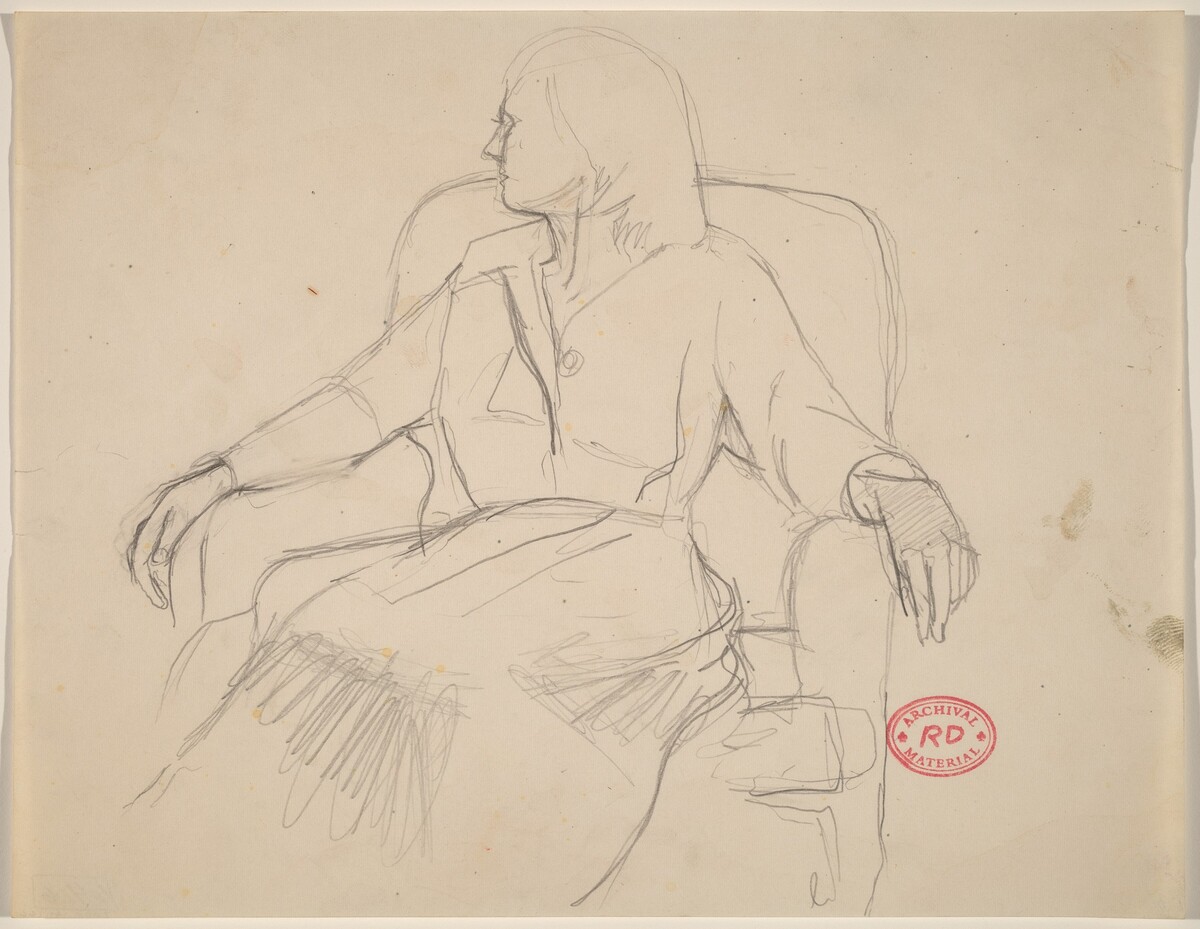 Untitled [woman seated in an armchair looking left] by Richard Diebenkorn