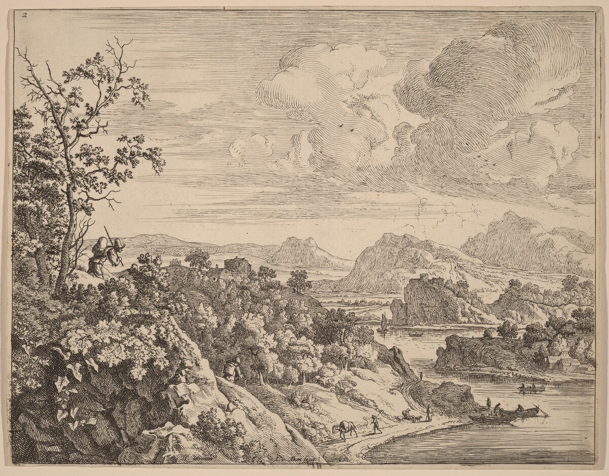 View of the River Rhine by Jan van Aken after Herman Saftleven