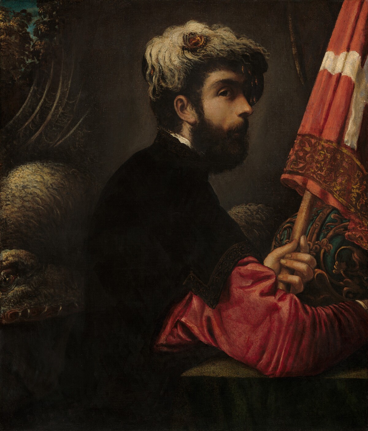 Portrait of a Man as Saint George by Attributed to Giuseppe Caletti