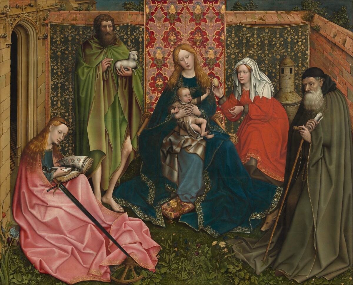 Madonna and Child with Saints in the Enclosed Garden by Follower of Robert Campin