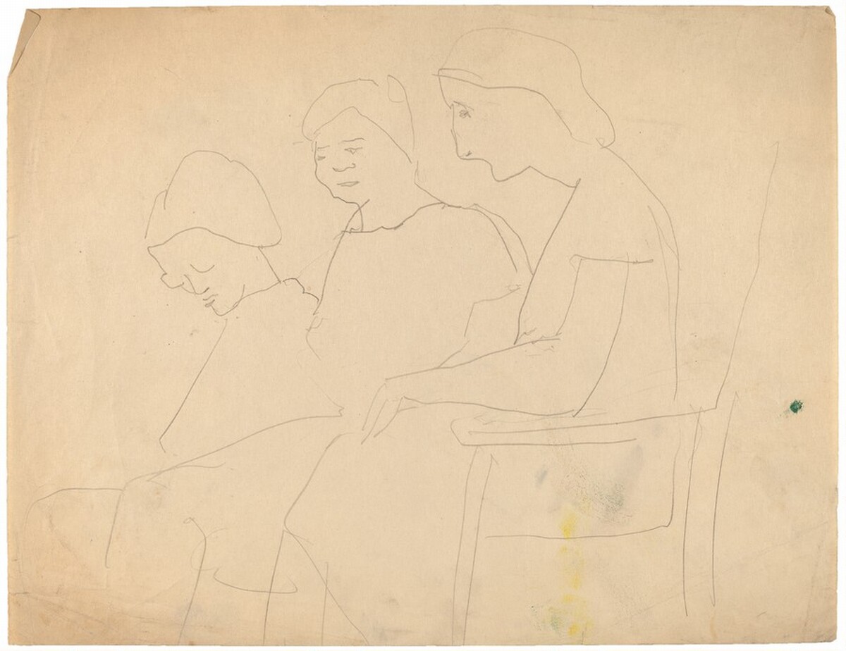 Three Women Seated on a Bench by Mark Rothko