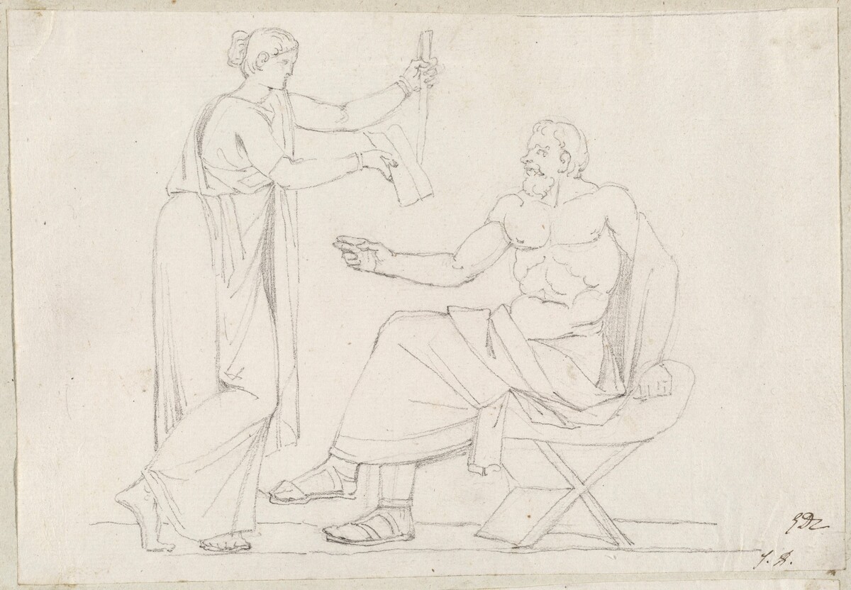Socrates and Diotime by Jacques-Louis David