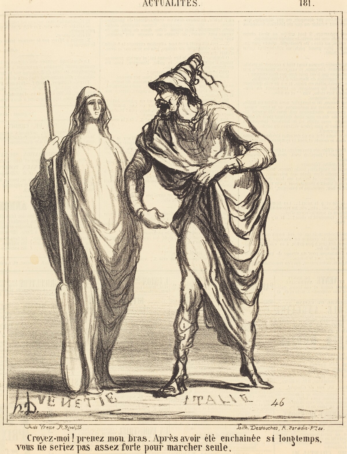 Croyez-moi! prenez mon bras... by Honoré Daumier