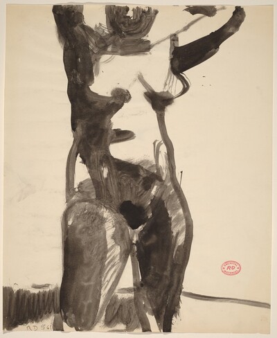 Untitled [standing nude with her arms raised]