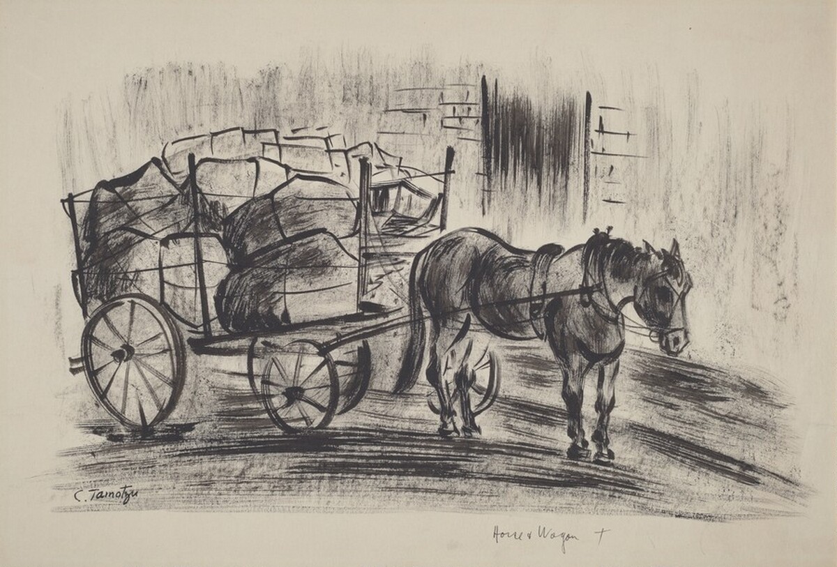 Horse and Wagon by Chuzo Tamotzu