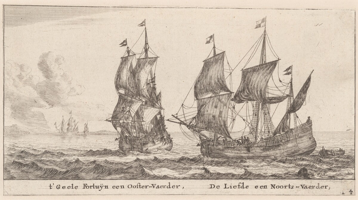 Two Merchant-Men: the "Geele Fortuÿn," Trading in the Baltic, and the "Liefde," Trading in Norway by Reinier Nooms, called Zeeman