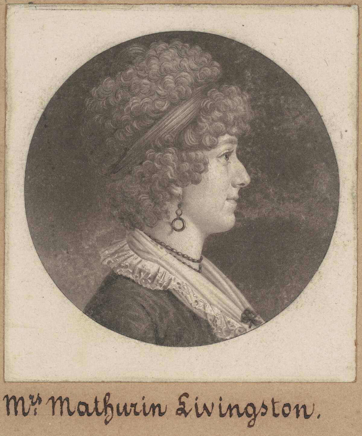 Margaret Lewis Livingston by Charles B. J. Févret de Saint-Mémin