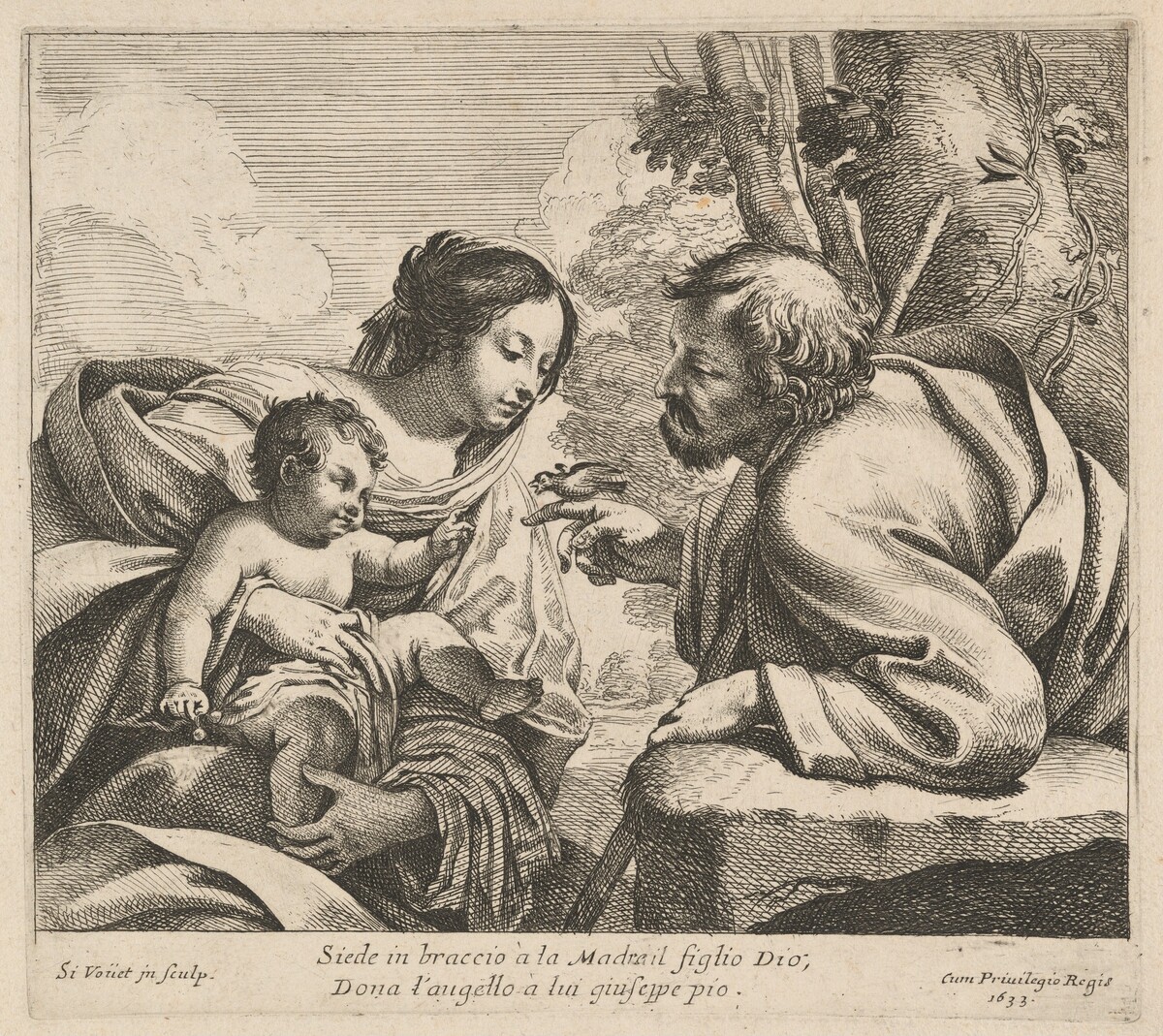 Holy Family with a Bird by Simon Vouet
