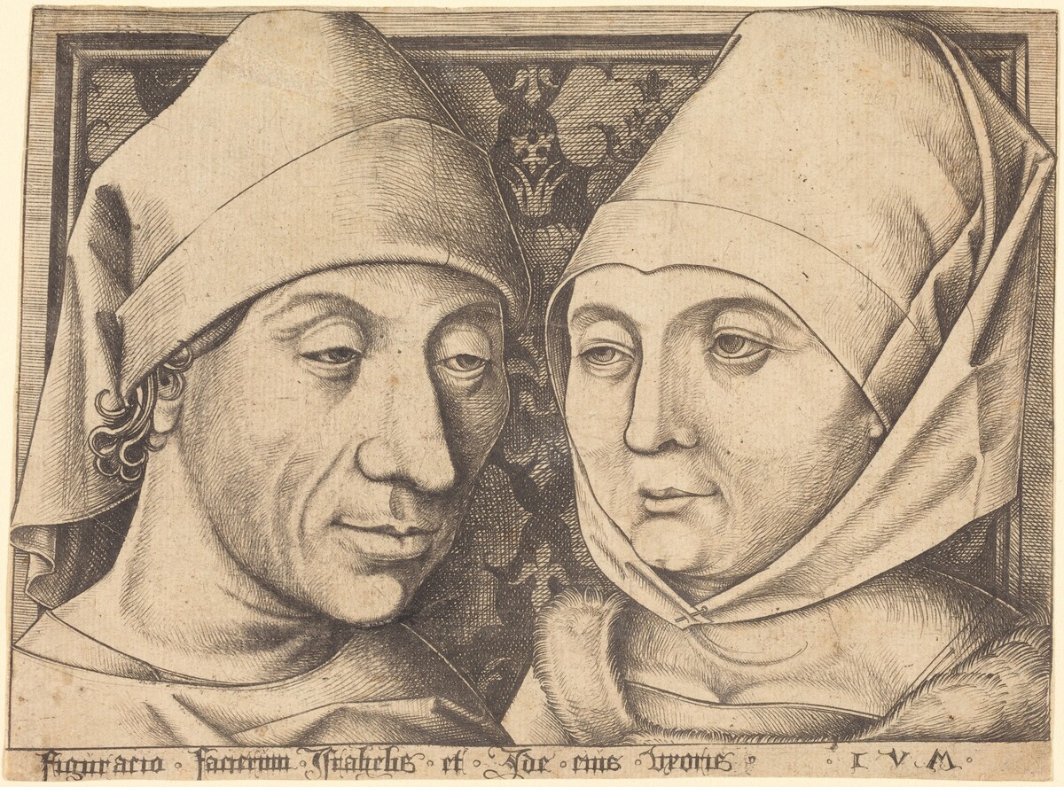 Double Portrait of Israhel van Meckenem and His Wife Ida by Israhel van Meckenem