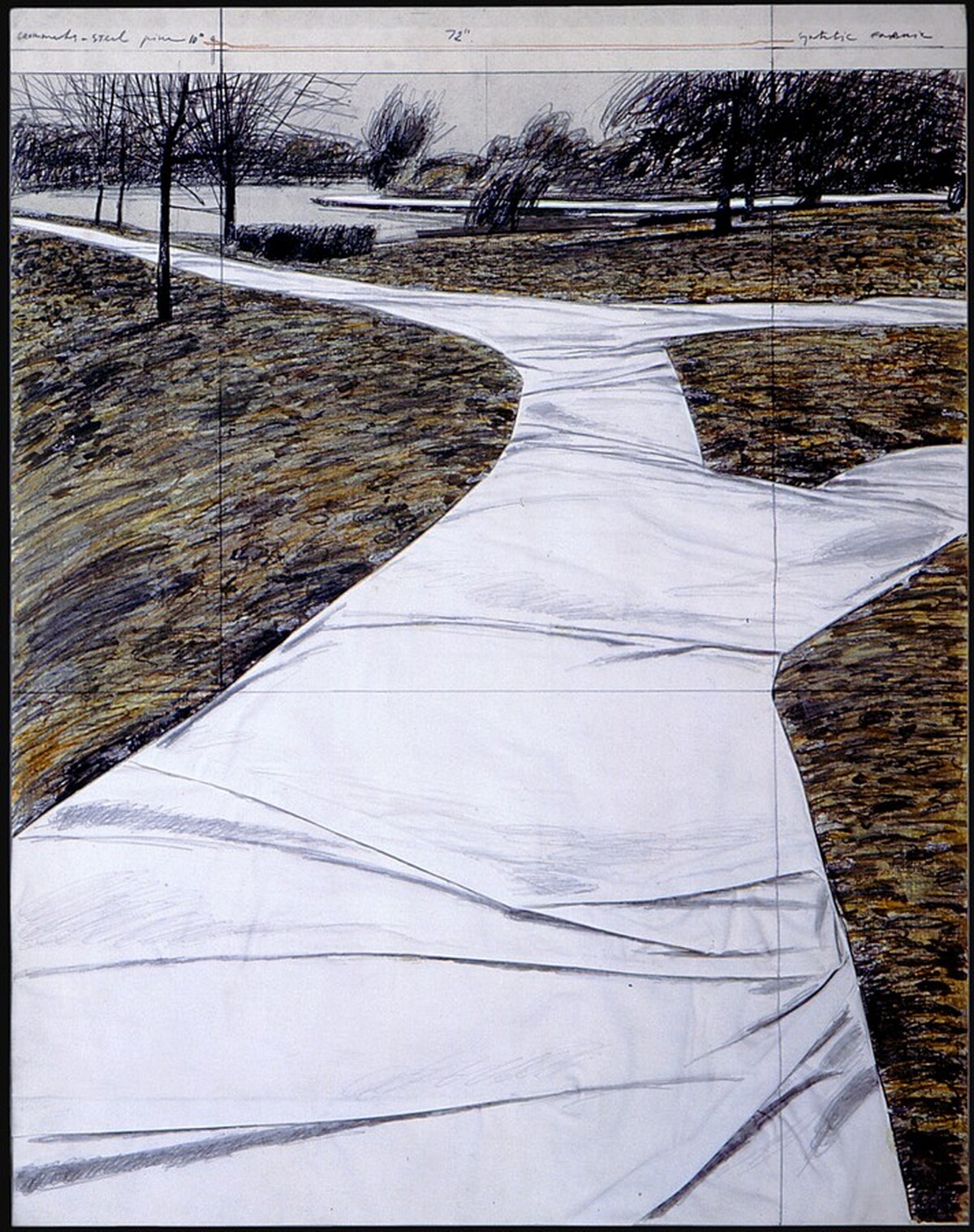 Wrapped Walk Ways, Project for Jacob L. Loose Memorial Park, Kansas City, Missouri [right panel] by Christo